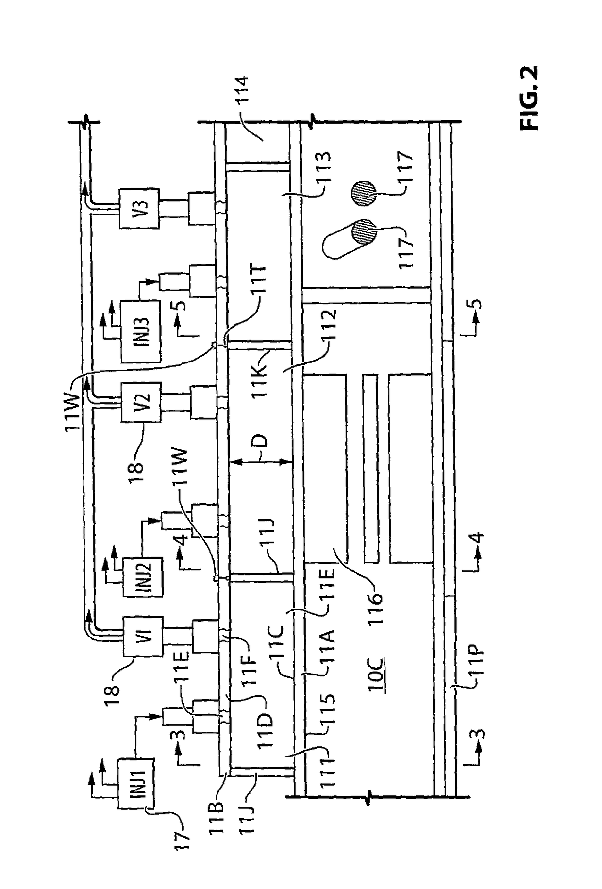 Method of steam generation by spraying water onto a duct within a chamber having divider walls