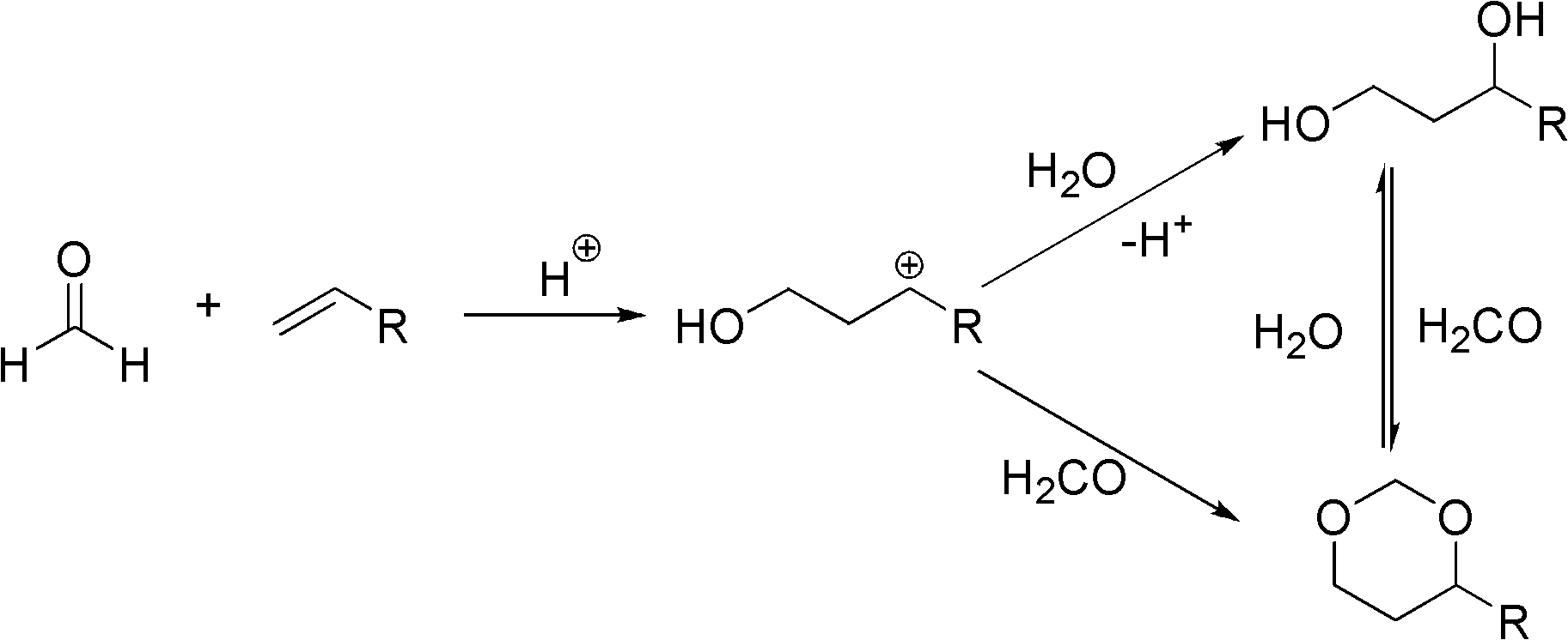 Method for preparing 1,3-dihydric alcohol directly from olefin