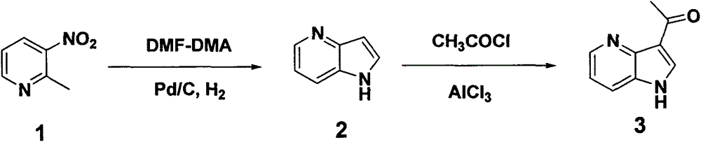 Practical synthesis method of 3-acetyl-4-azaindole