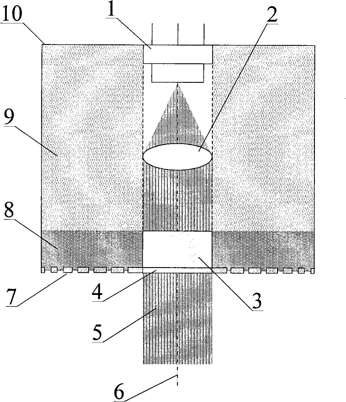 Detecting device integrated with light sound ultrasonic excitation and sensor