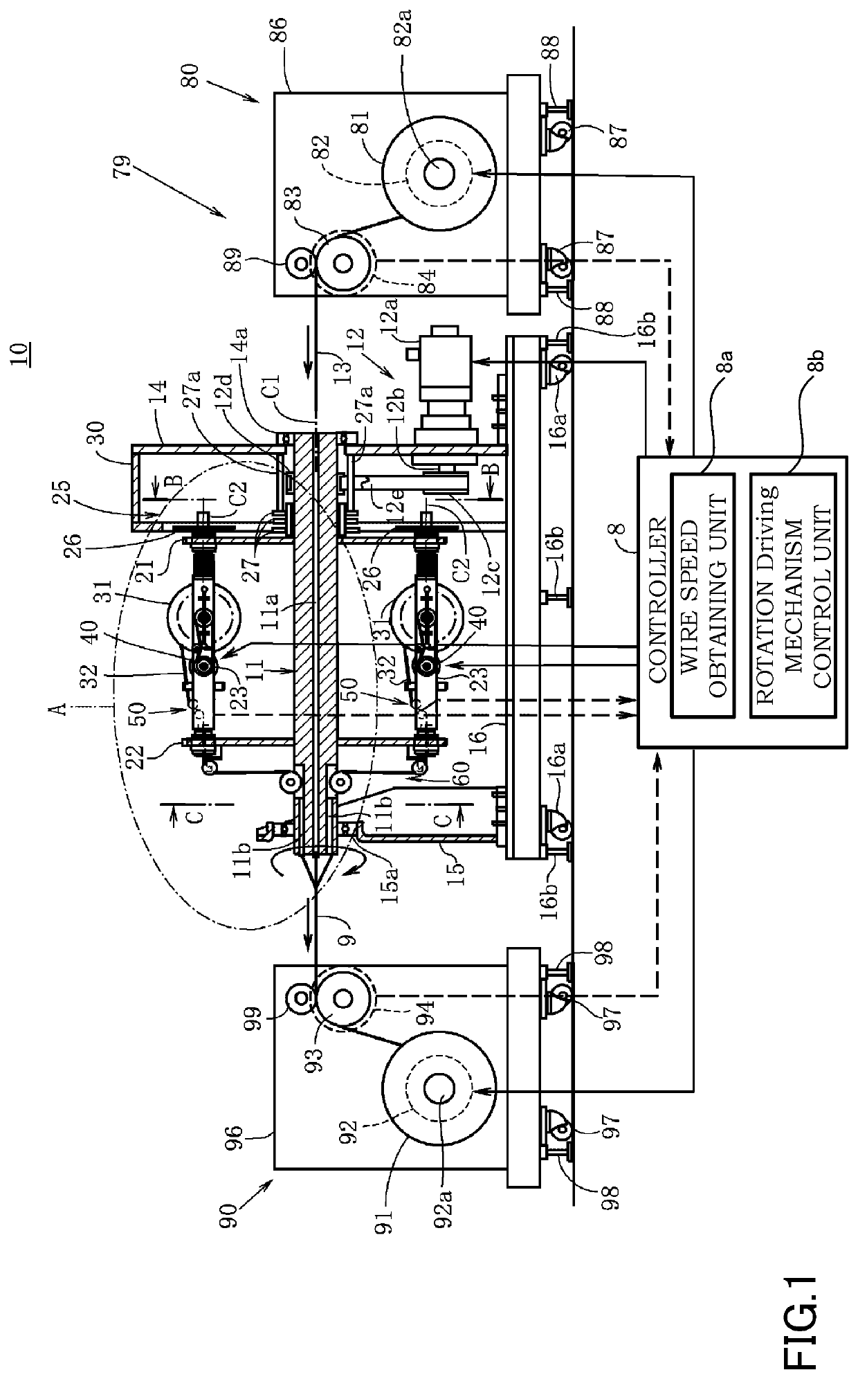 Wire stranding apparatus and method for manufacturing stranded wire