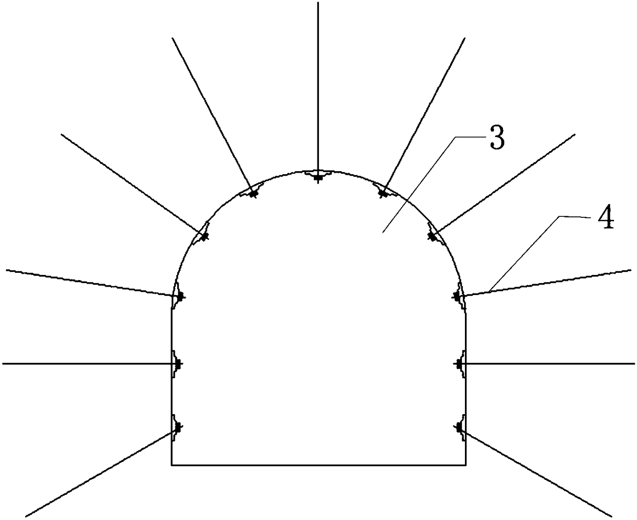 Roadway excavation method for underground layered fractured rock mass of metal deposit