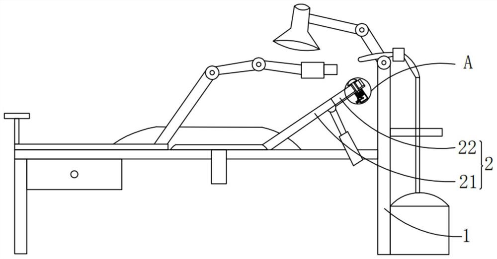 Auxiliary supporting device for throat head and neck surgery