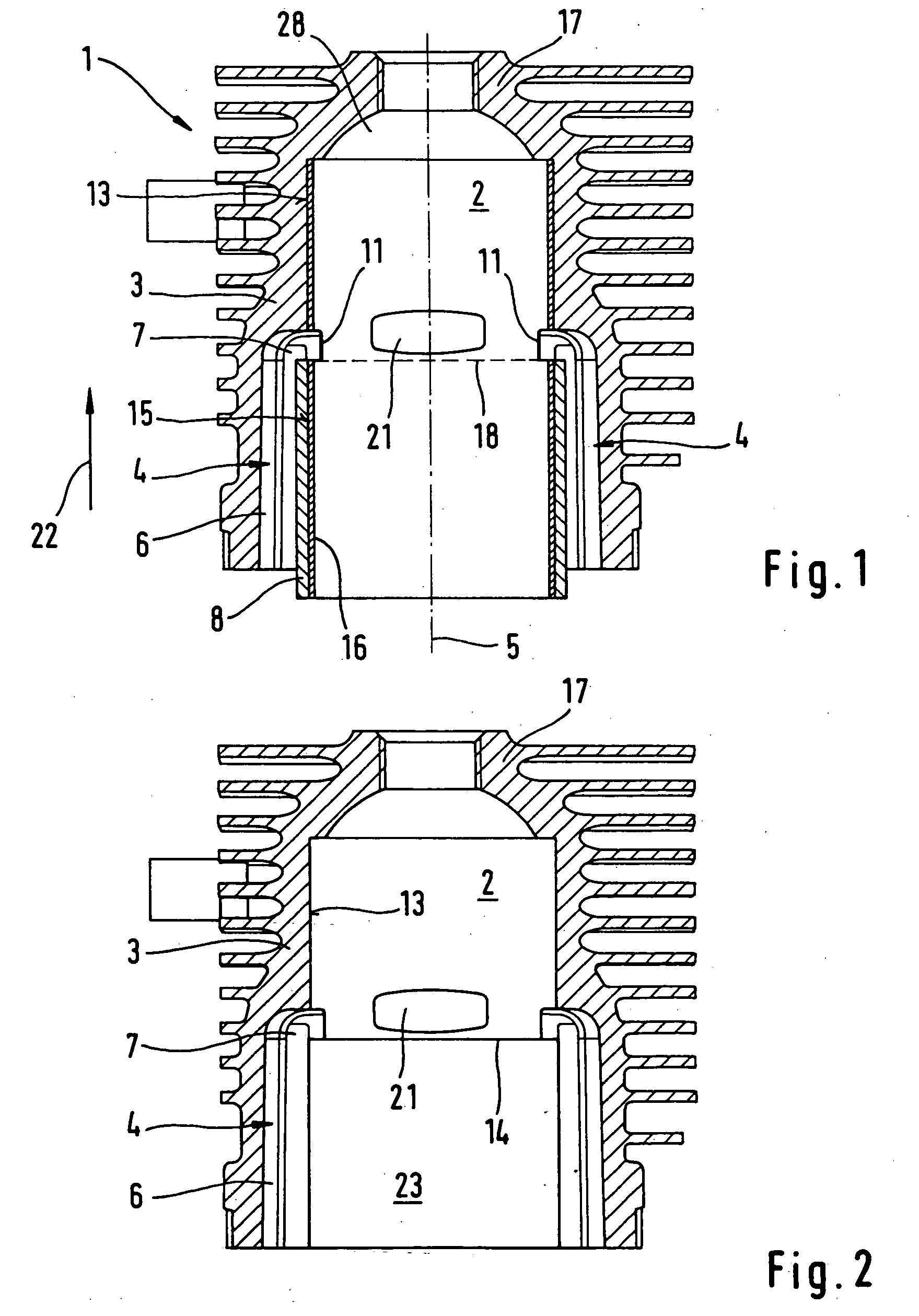 Cylinder for an internal combustion engine of a manually guided implement