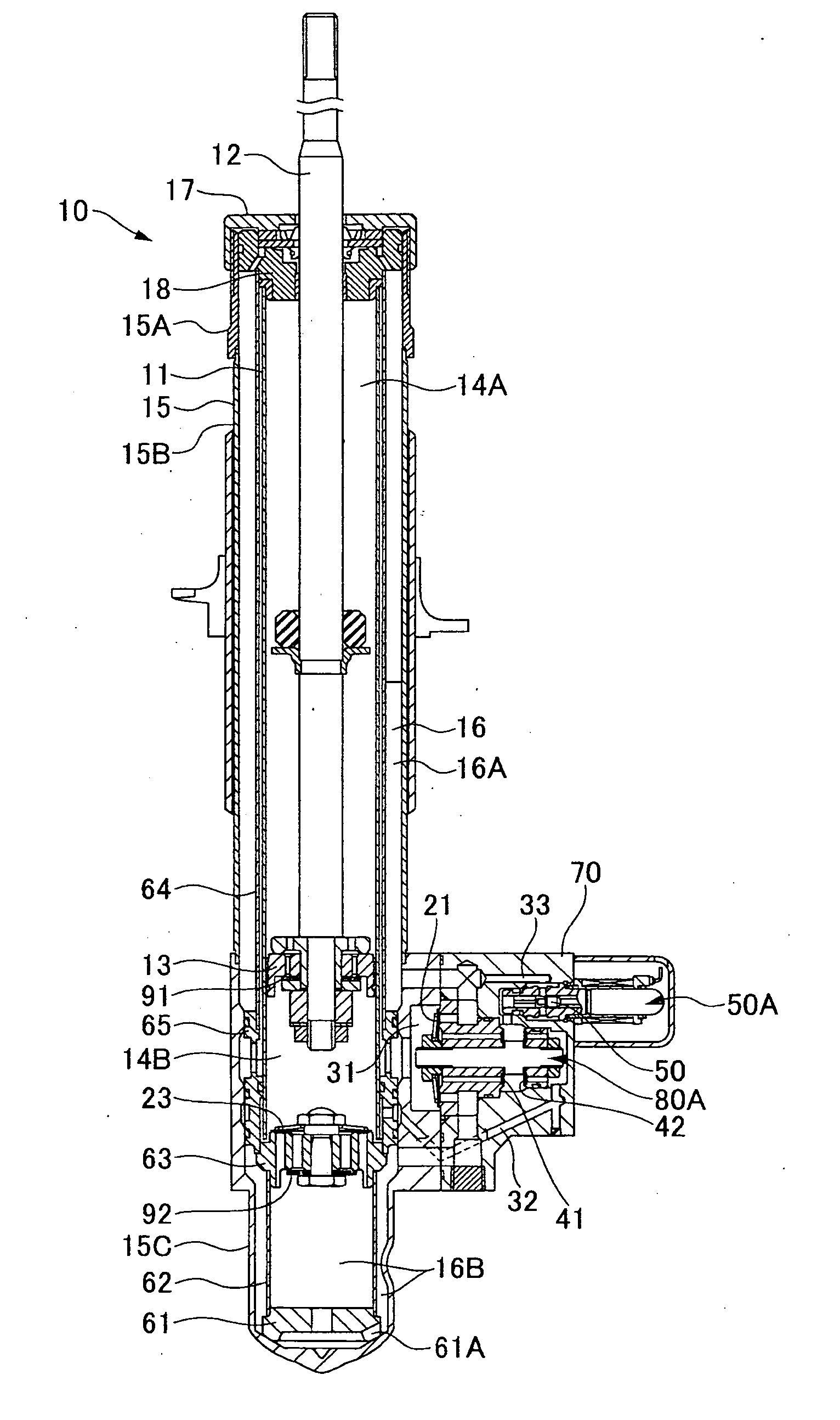 Adjustable damping force hydraulic shock absorber