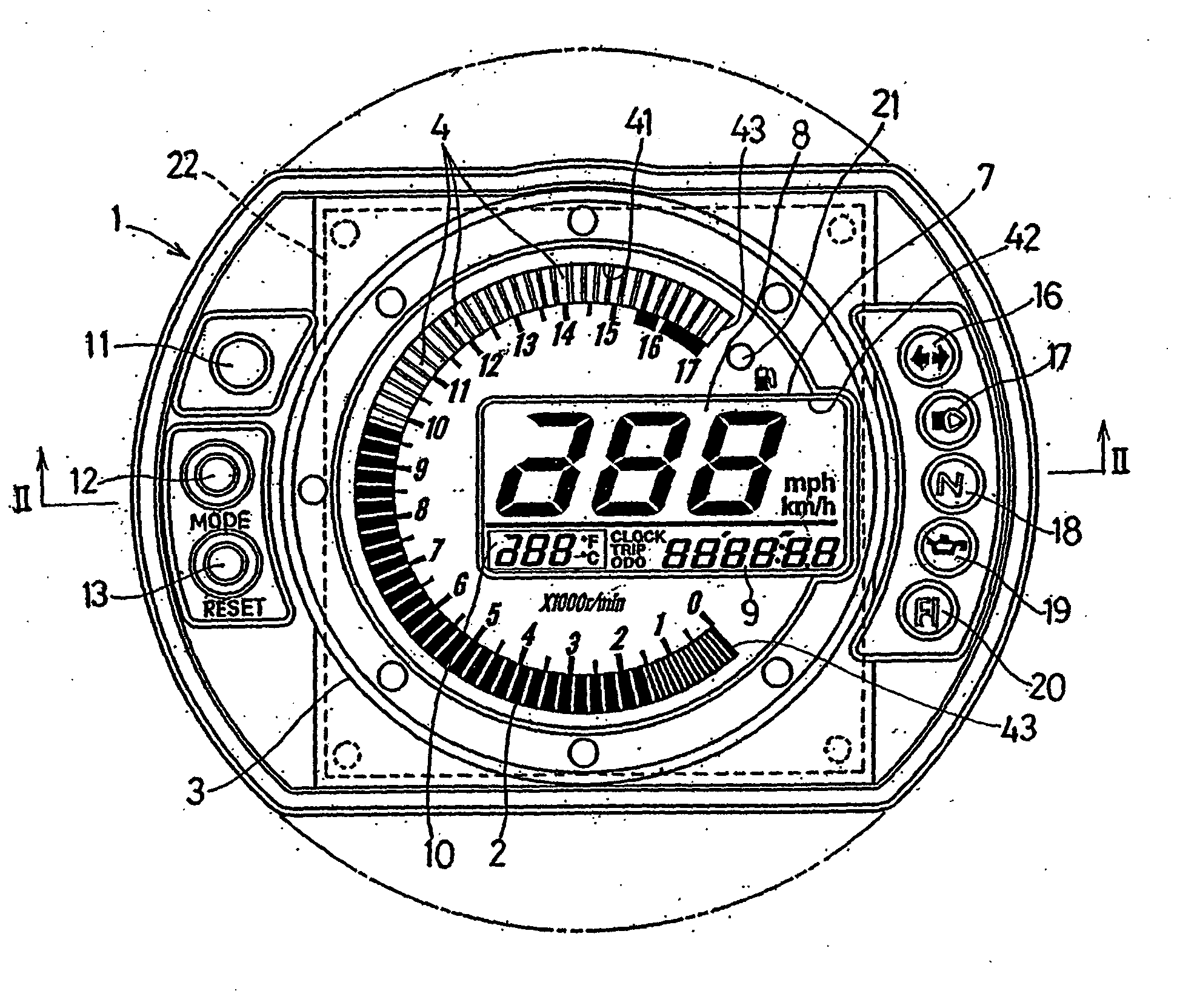 Combination indicator assembly in vehicle instrument panel
