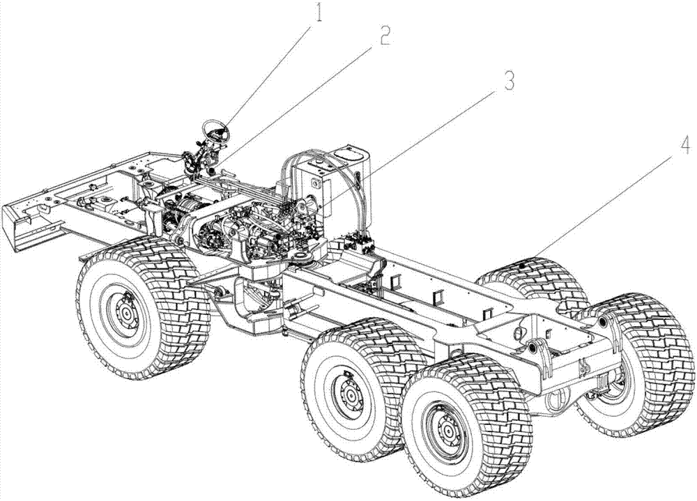 Hinging-type dump truck chassis