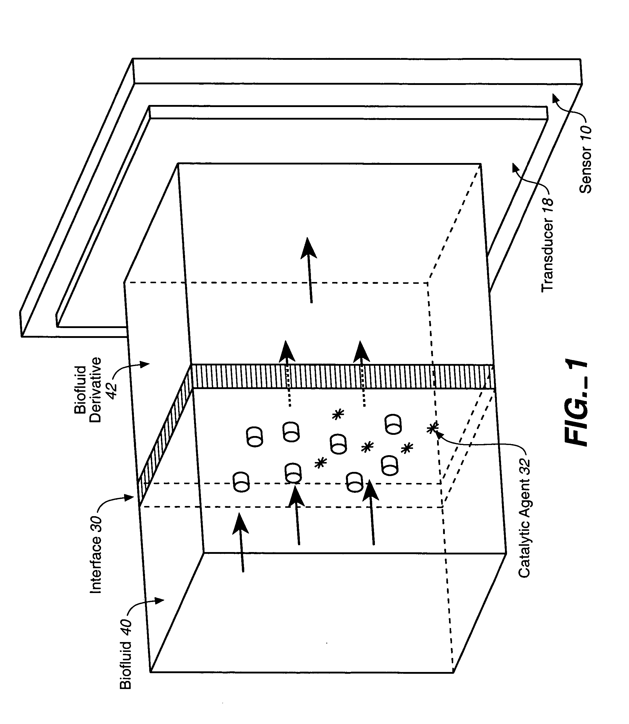 Analyte sensor, and associated system and method employing a catalytic agent