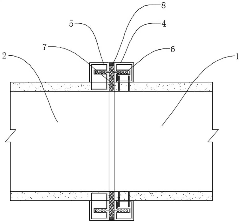 Connecting method for waterproof settlement joint at junction of new box culvert and old box culvert