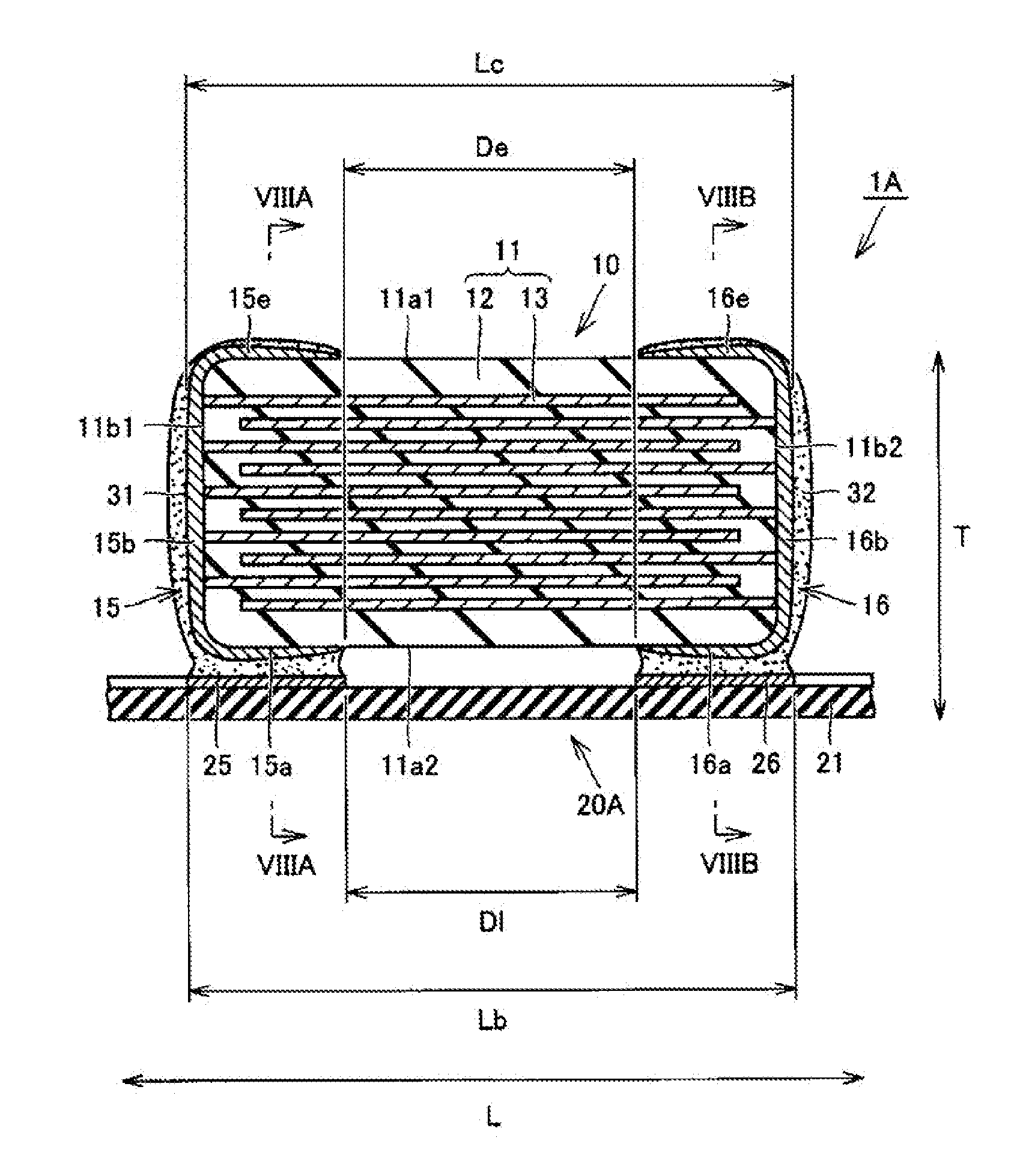 Structure mounted with electronic component