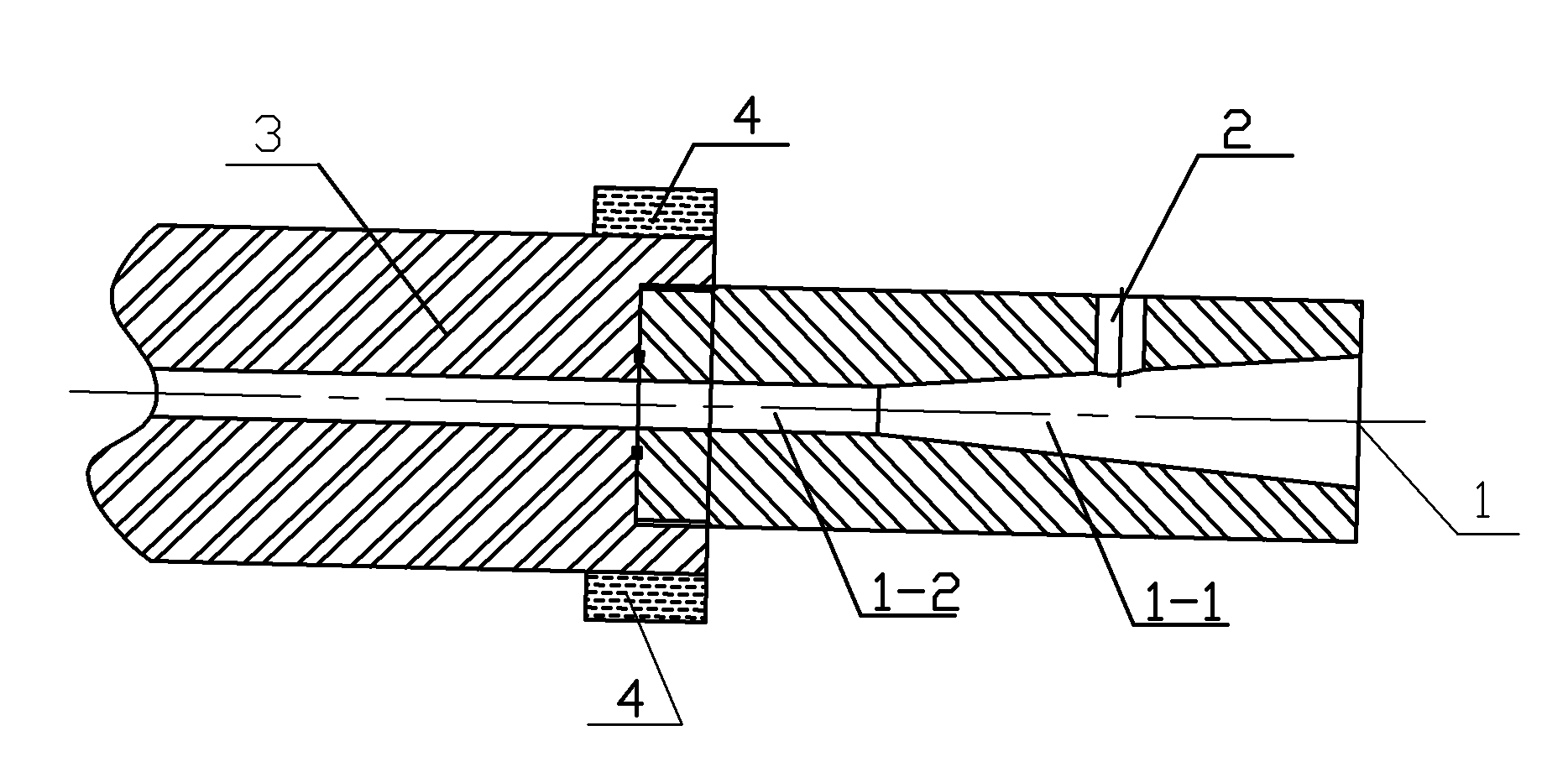Injection die for injection and pull-extrusion process and method for preparing resin matrix composite by using same