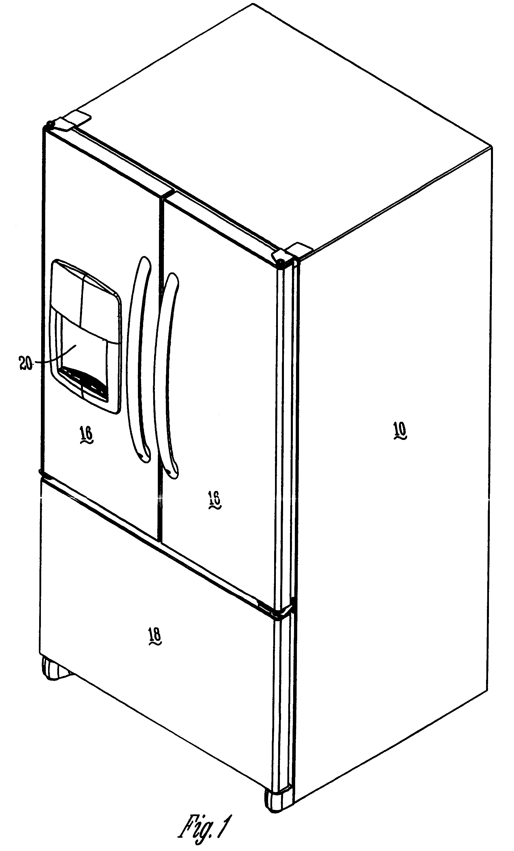 Insulated ice compartment for bottom mount refrigerator with controlled heater
