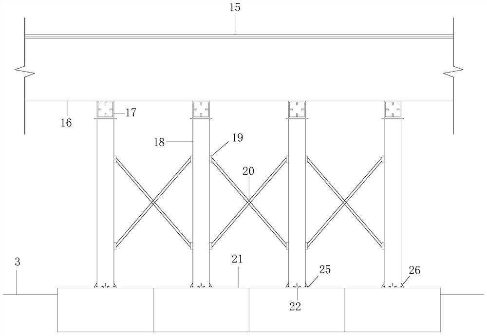 Push-pull system and its construction method for steel bridges in navigable waters