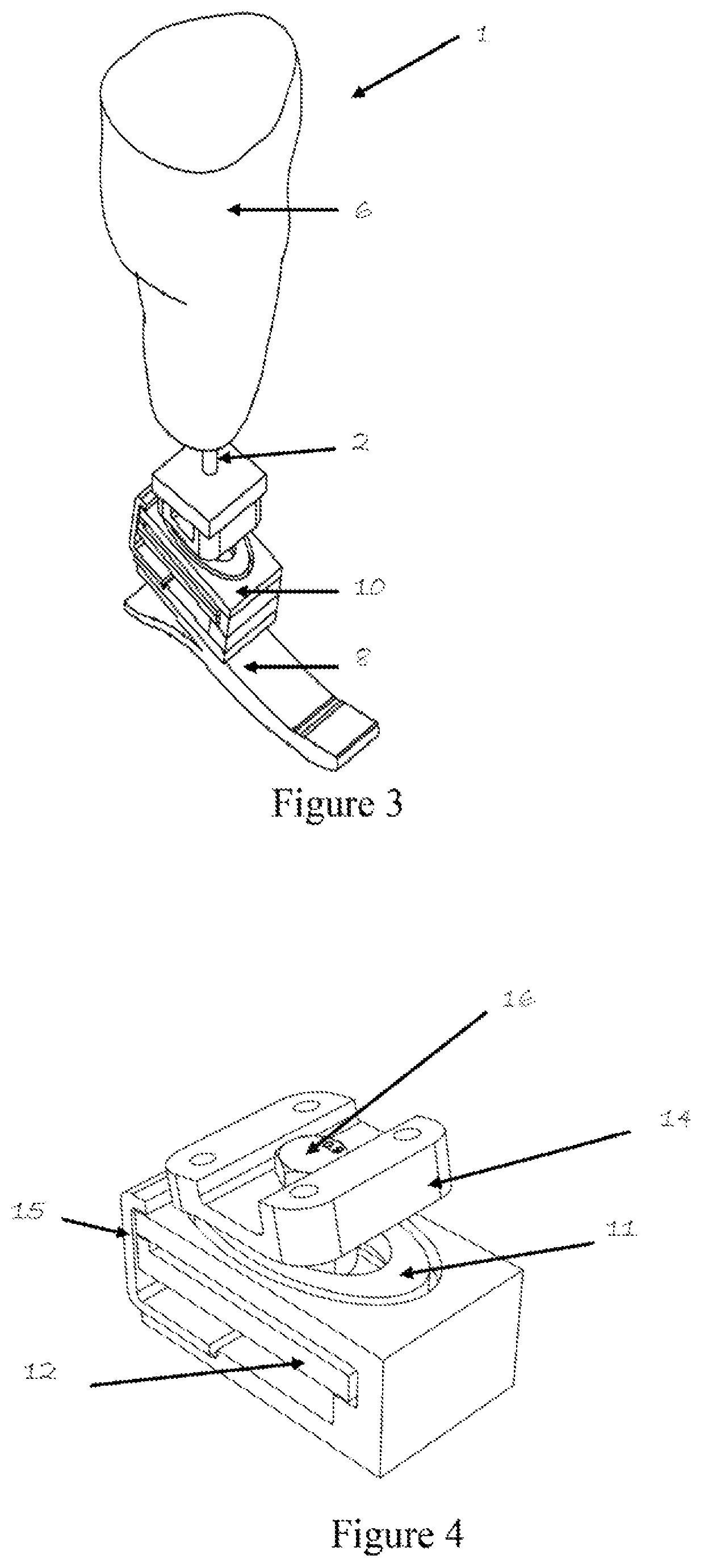 Adapter for self-alignment in 3 dimensional planes for passive prosthetics