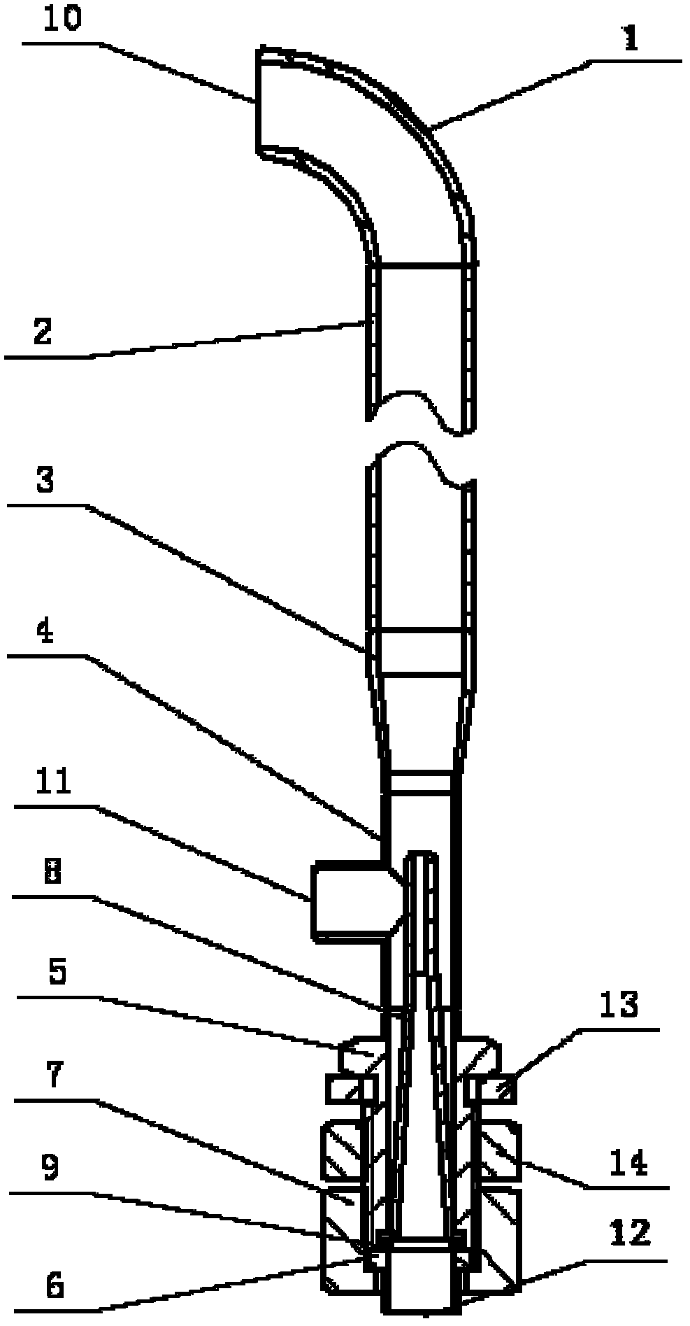 Circulating accelerating pipe used in annular fluidized bed reactor