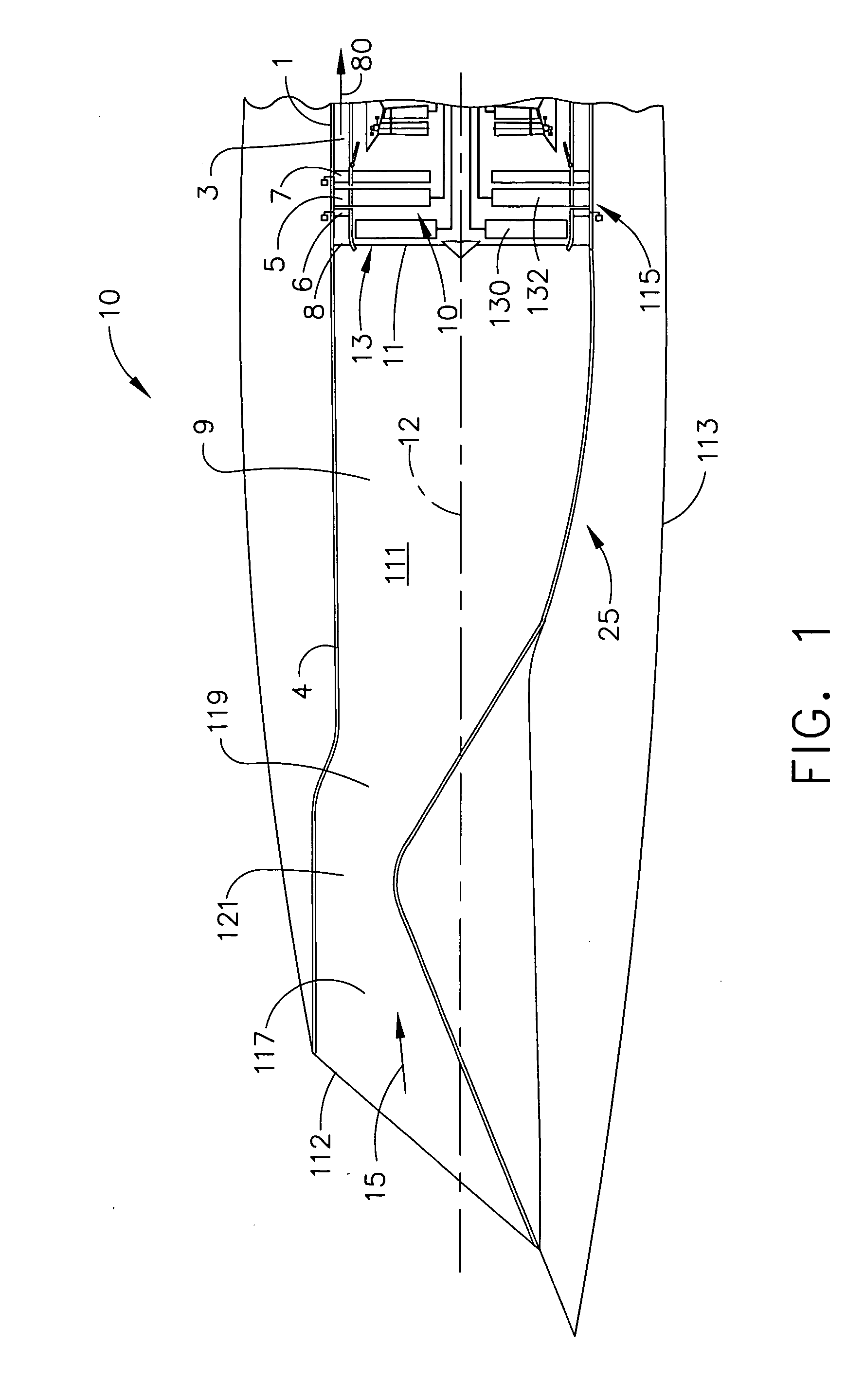 Flade gas turbine engine with fixed geometry inlet