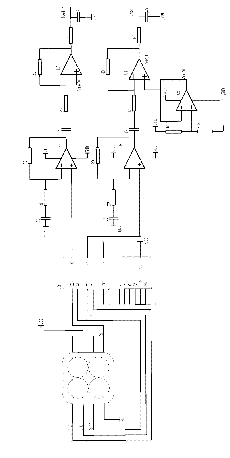 Gas measuring device and method without zero calibration