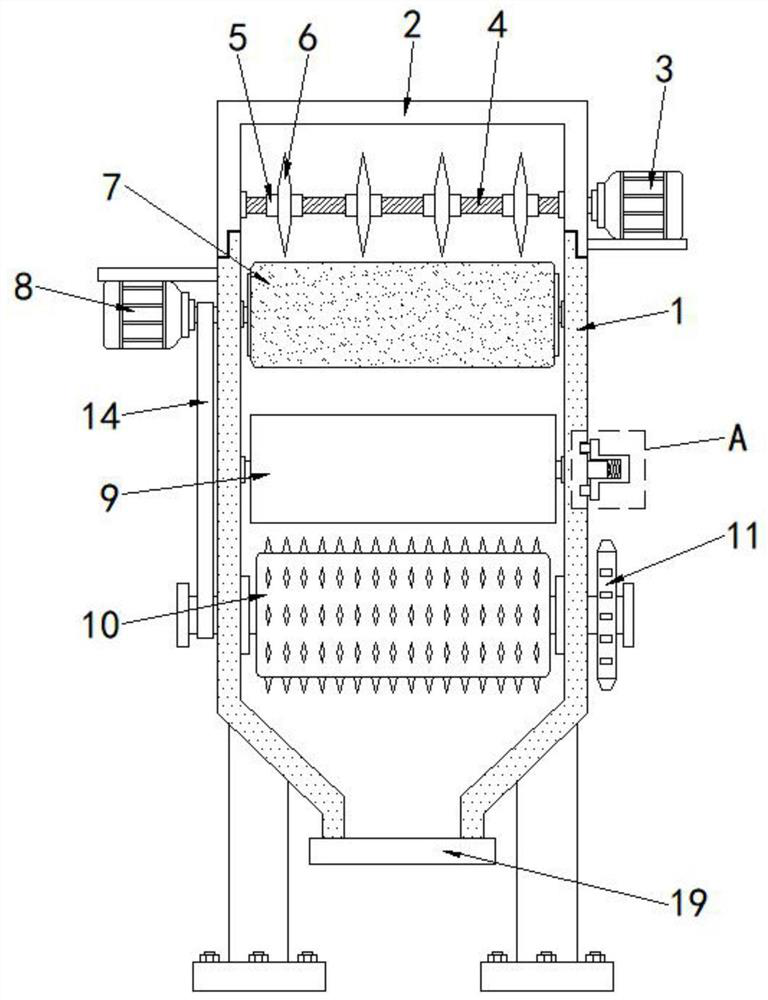 Crushing device for meat processing