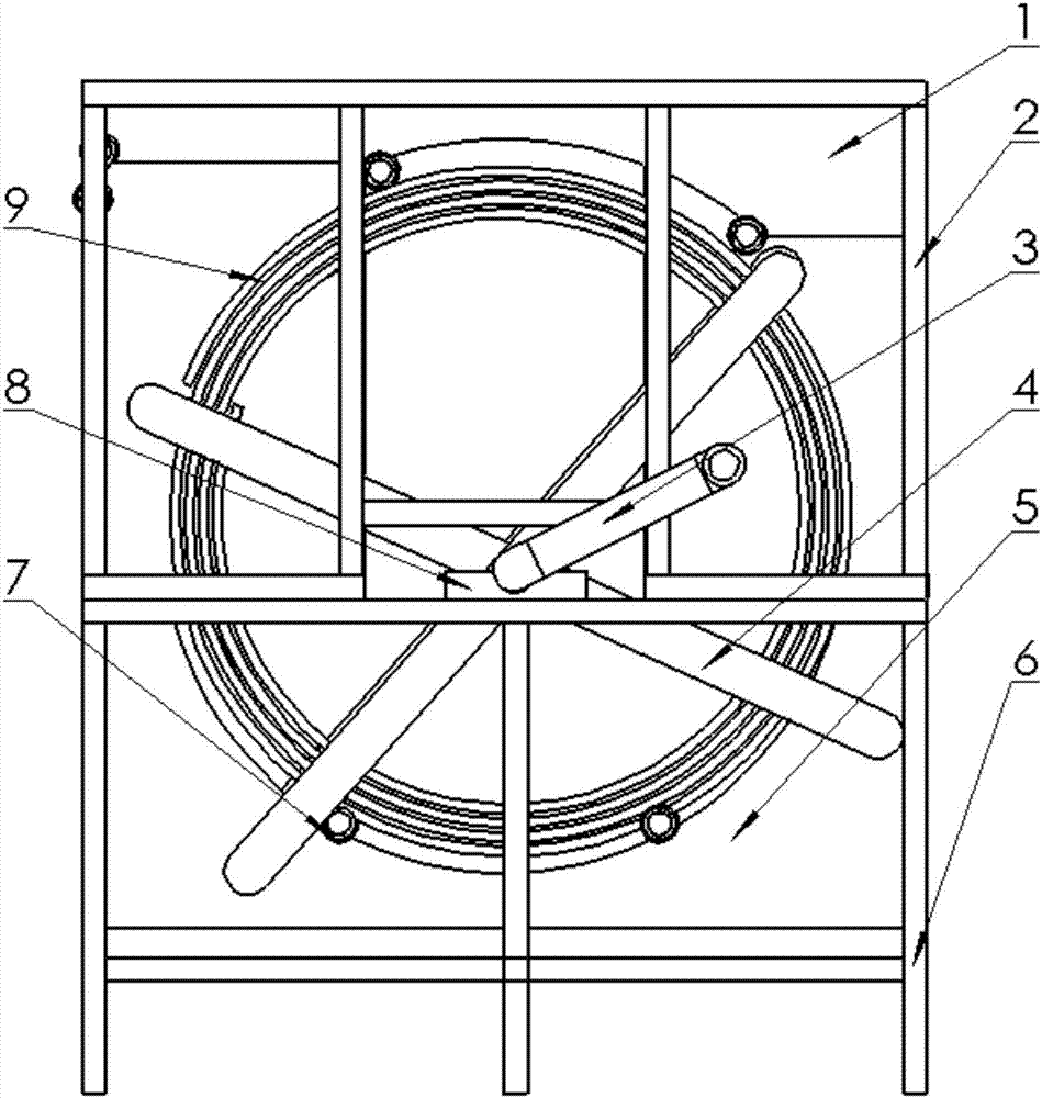Device and method for uncoiling steel strip coil of diamond frame saw saw blade