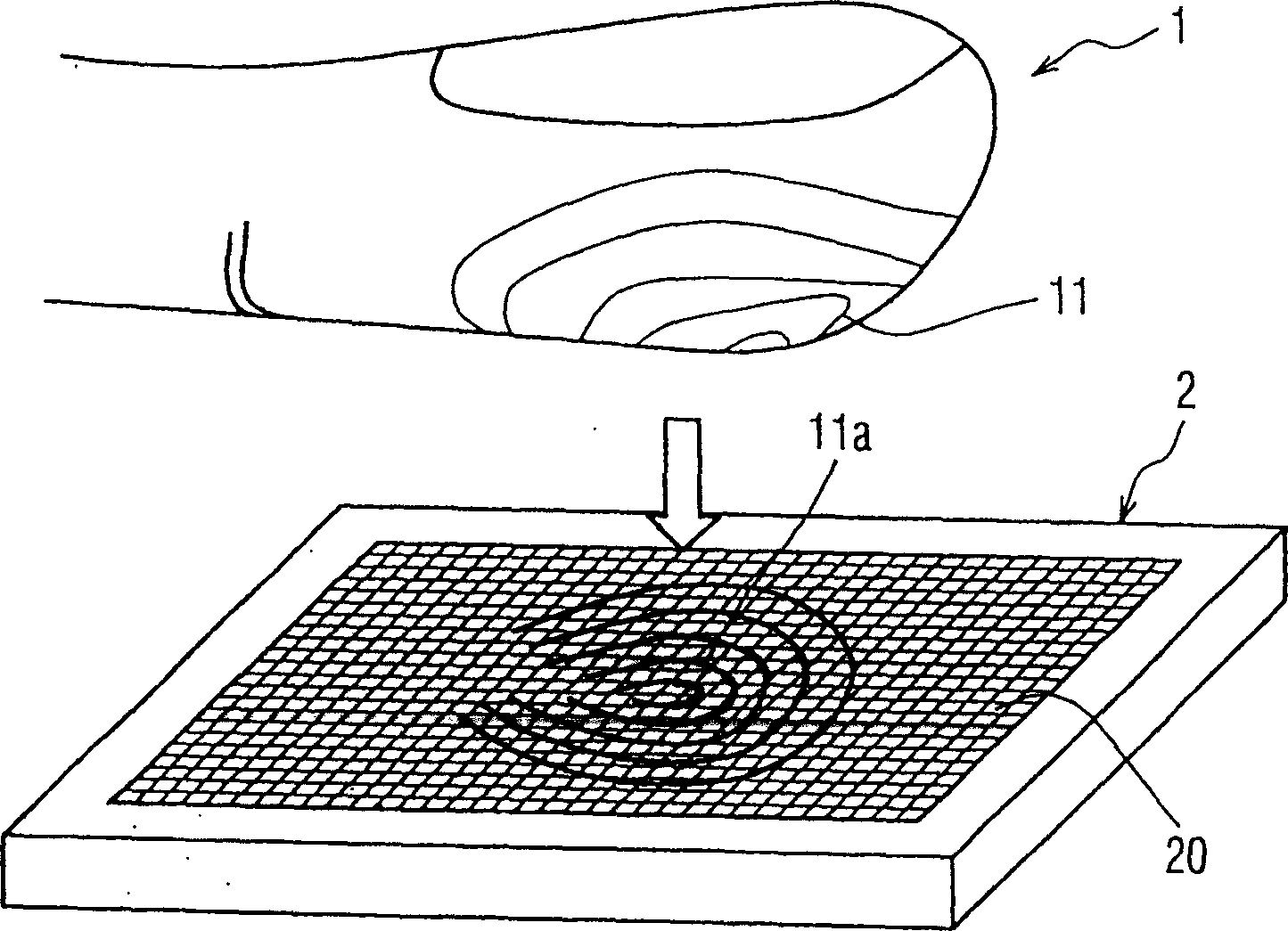 Capacitance type fingerprint access chip