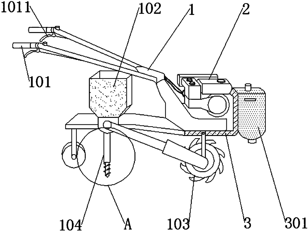 Planting, cultivating and weeding integrated machine for tea leaves