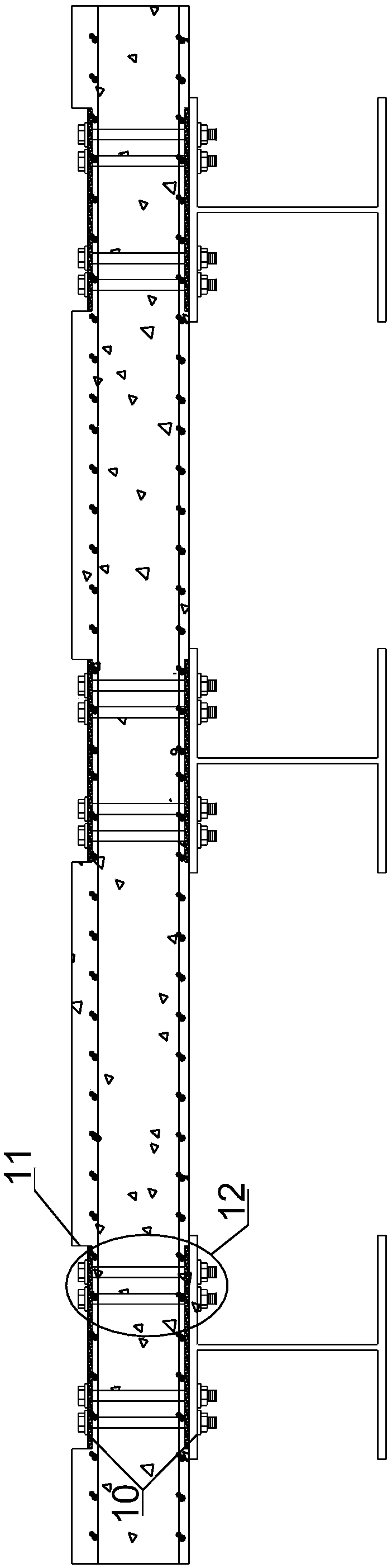 Replaceable prefabricated combined beam structure and manufacturing process