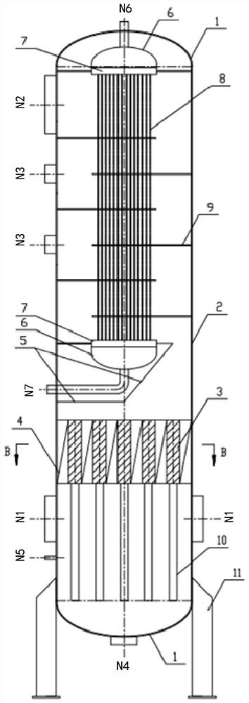 Vertical MSR structure of offshore floating reactor