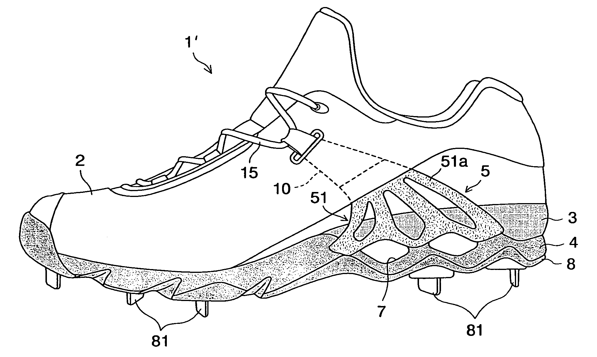 Midsole structure for an athletic shoe