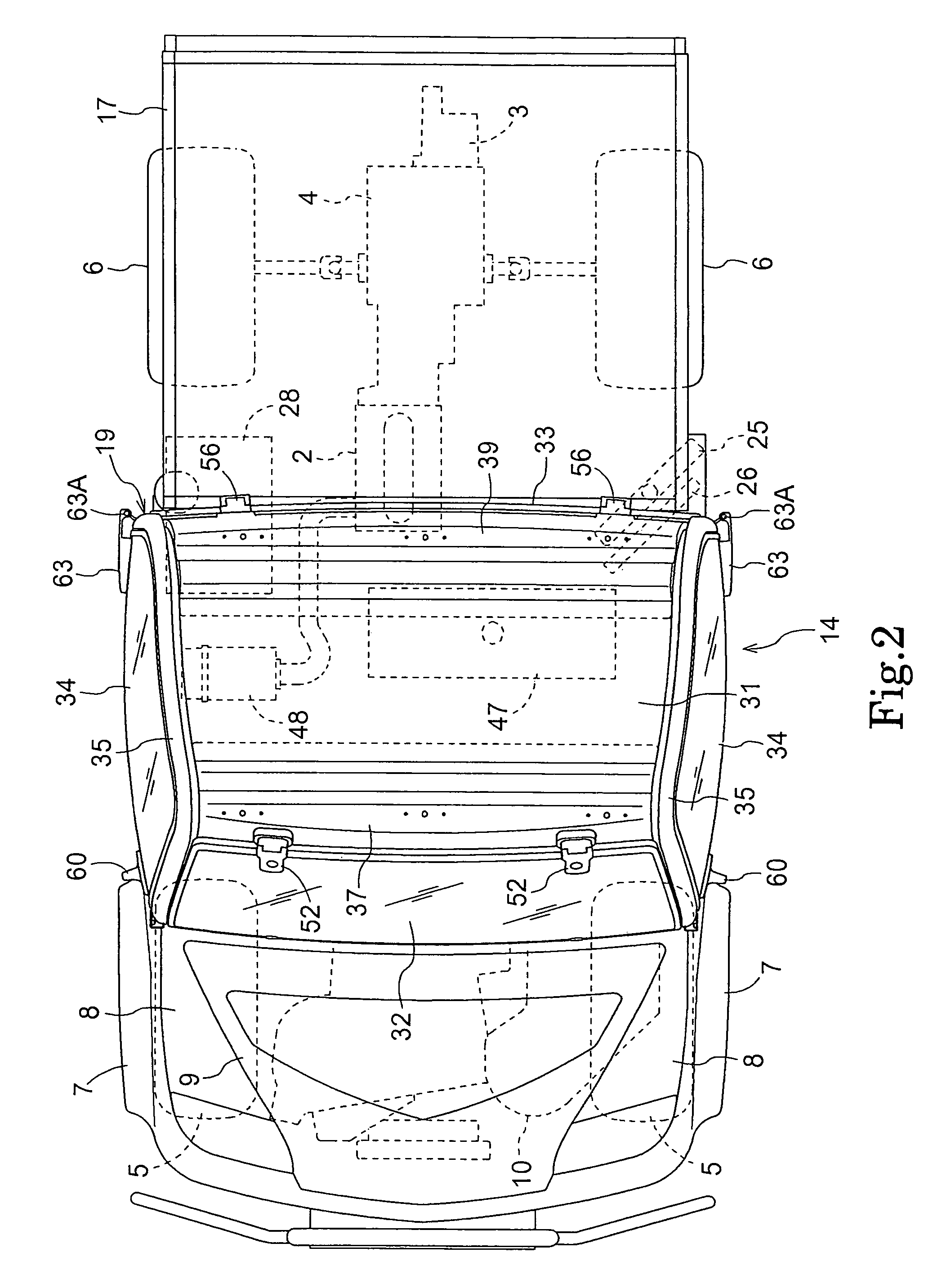 Vehicle frame for work vehicle and method for manufacturing same