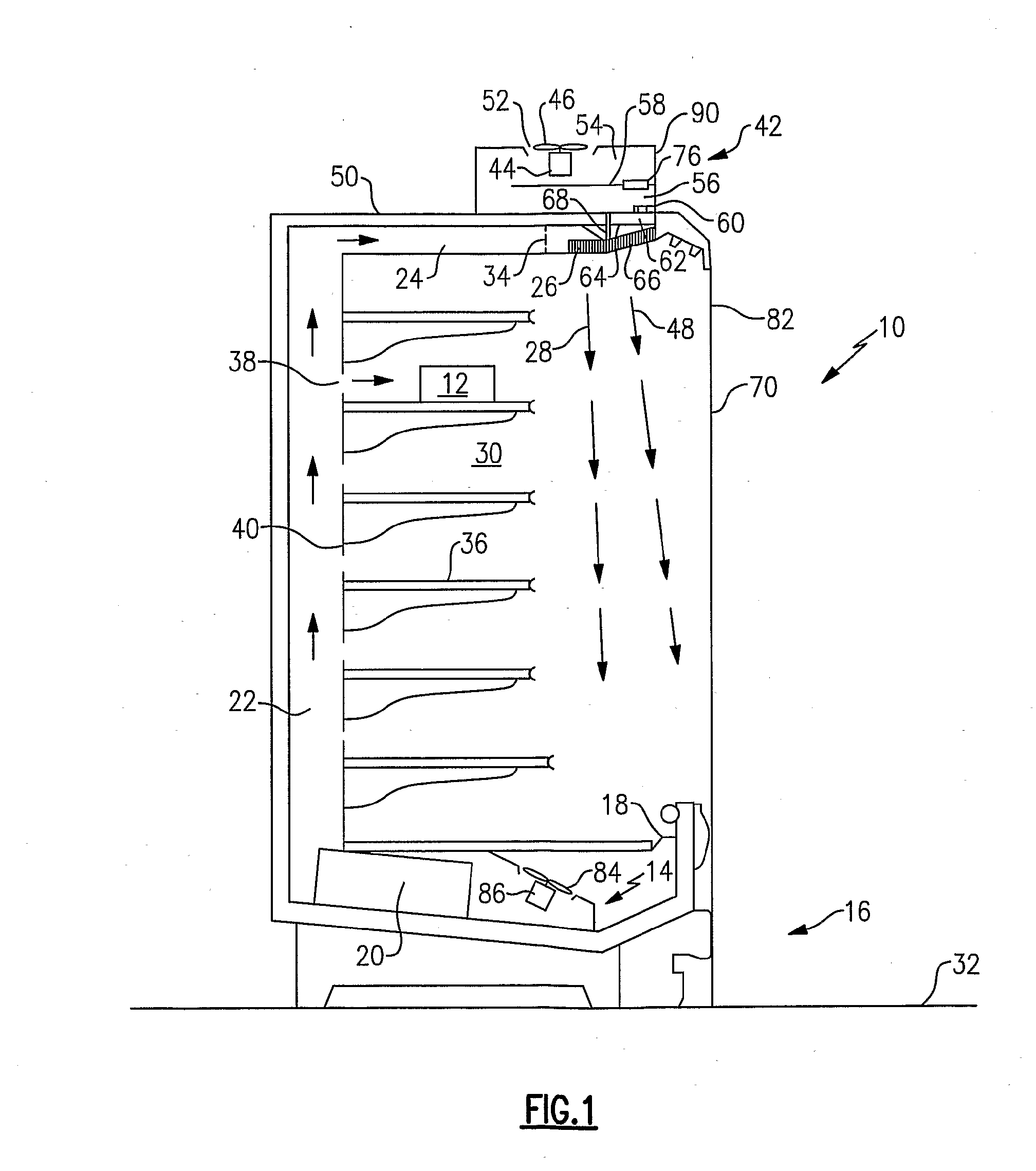 Secondary airflow distribution for a display case