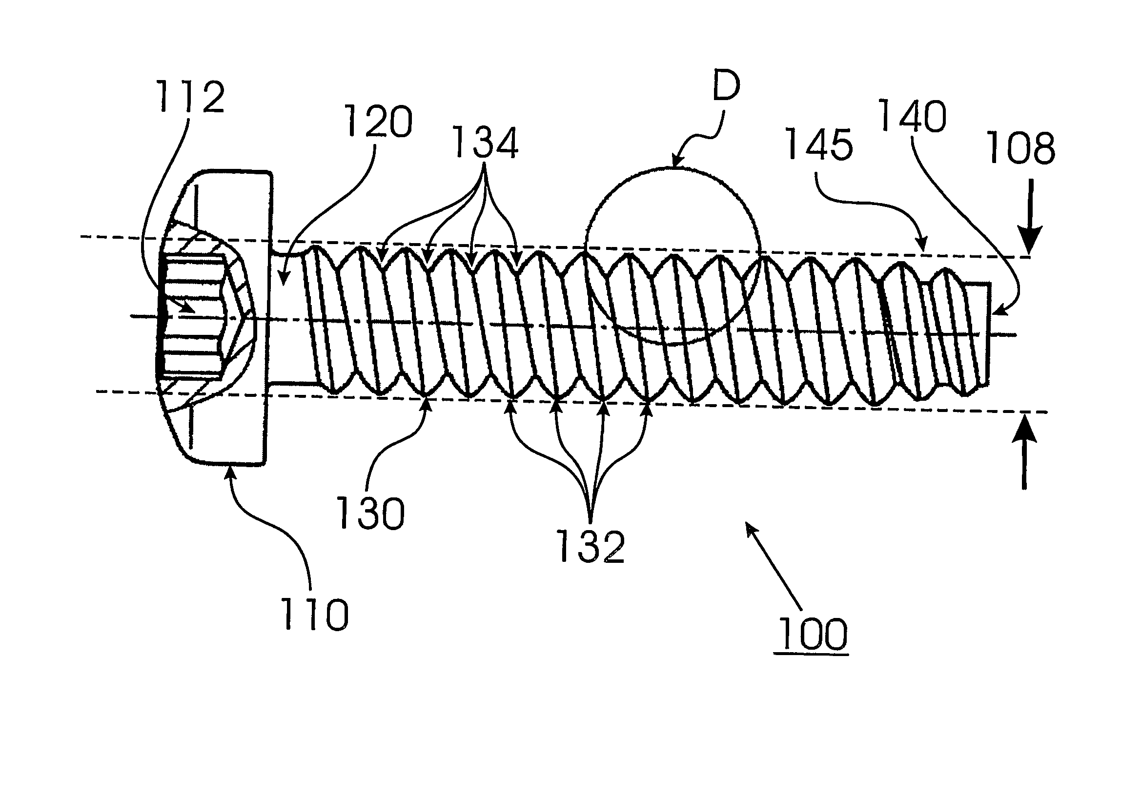 Self-tapping screw for use in low ductile materials