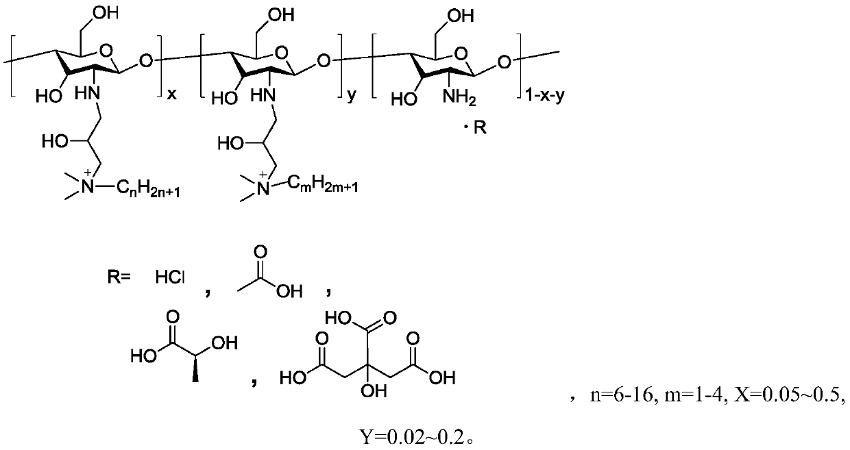 Preparation method of antibacterial chitosan quaternary ammonium salt and product