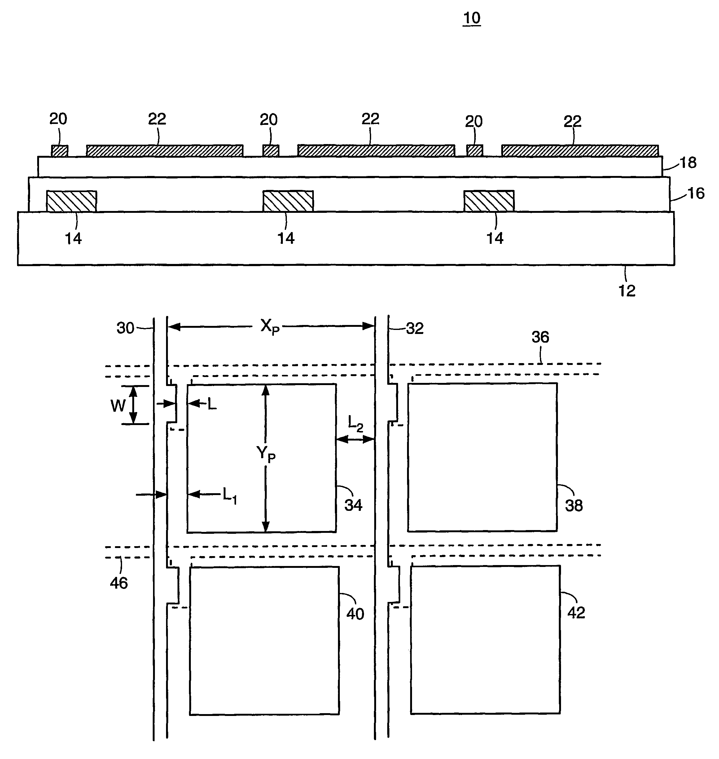 Minimally-patterned semiconductor devices for display applications