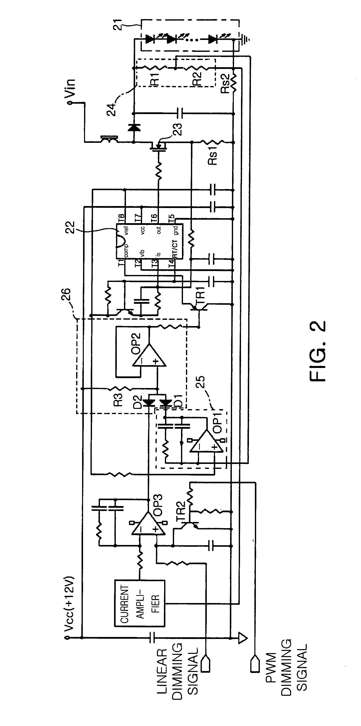 LED driving device of overvoltage protection and duty control