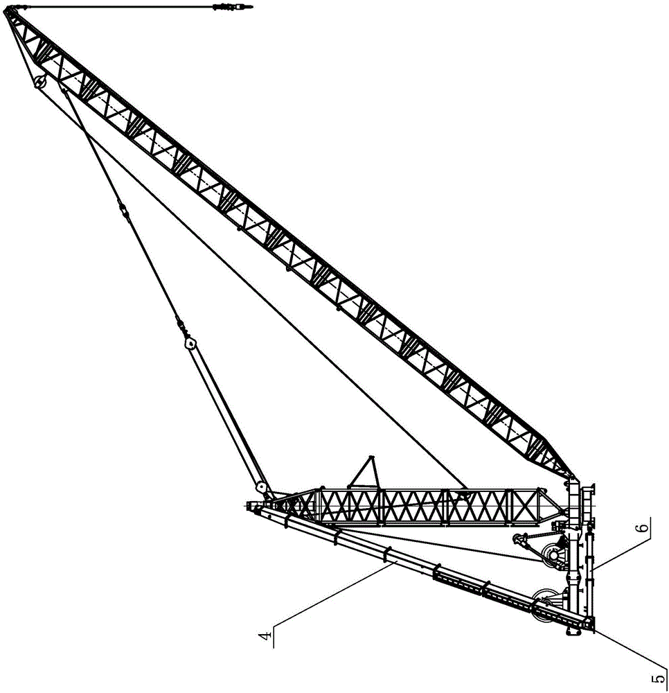 Compound movable arm type roof crane
