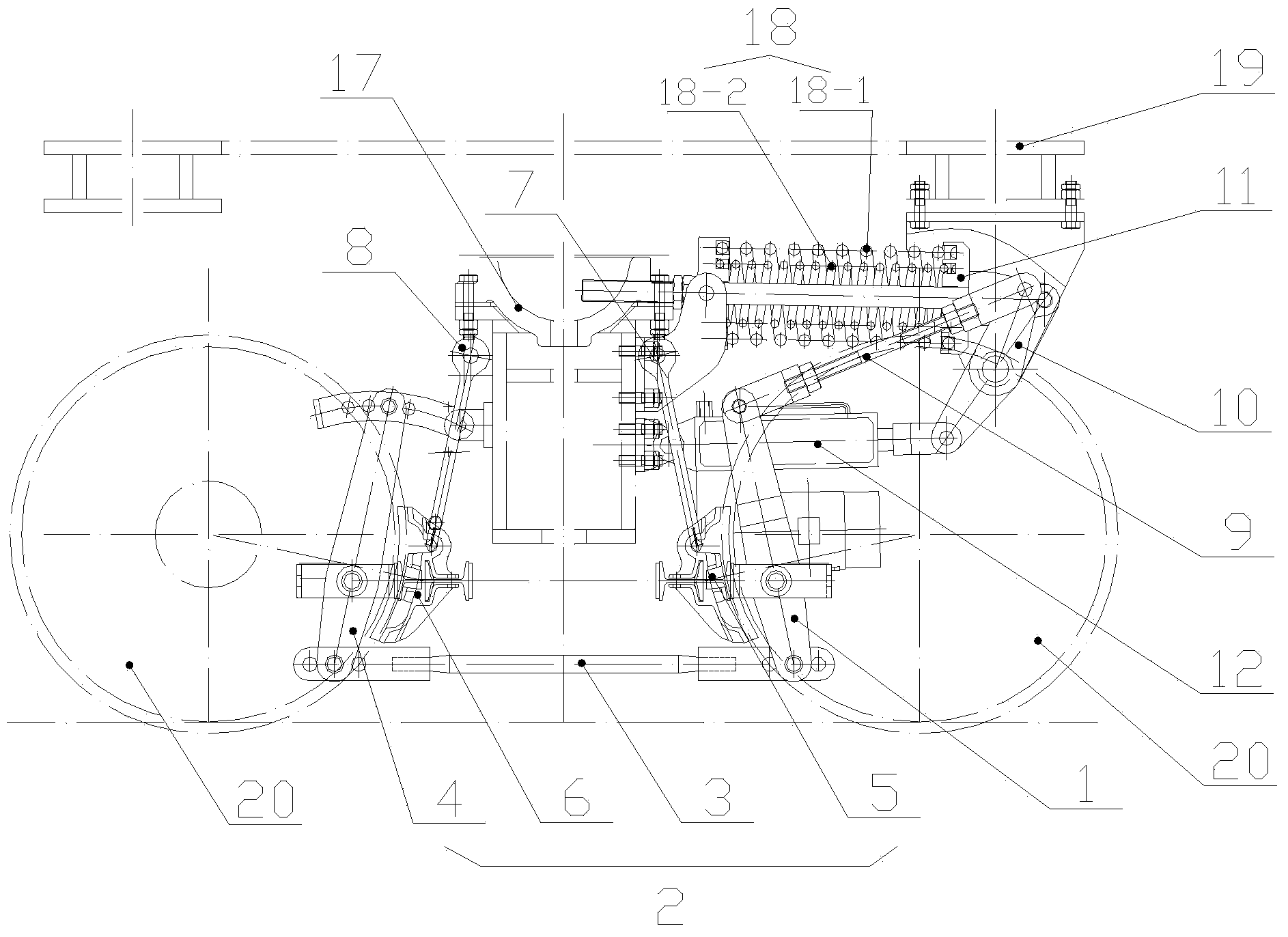 Electro-hydraulic braking device of electric locomotive