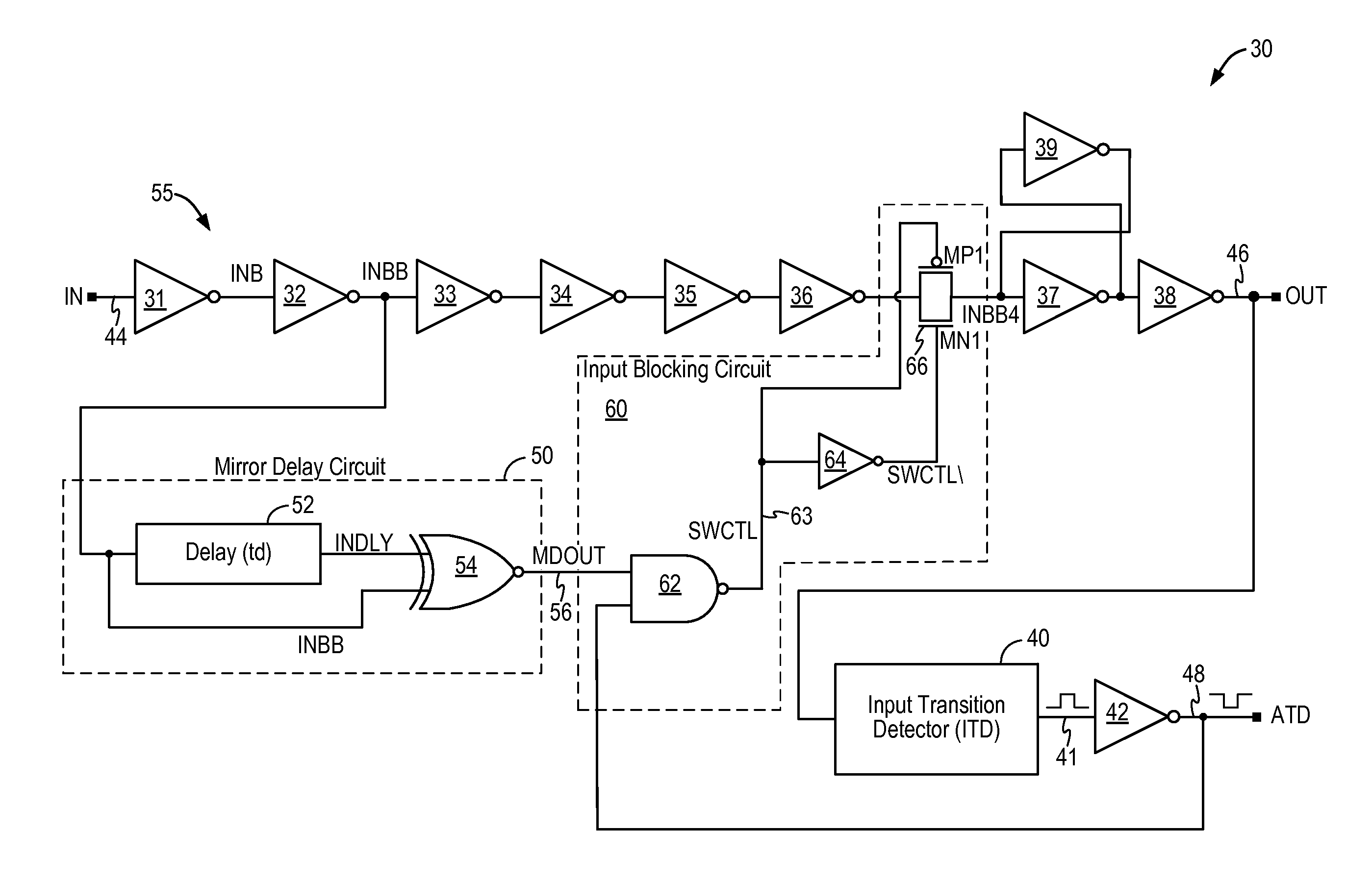 Glitch-free input transition detector