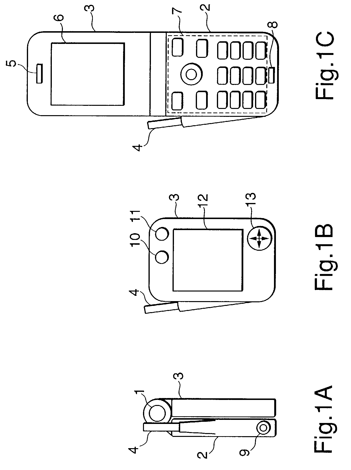 Collapsible mobile terminal, its display method and its program