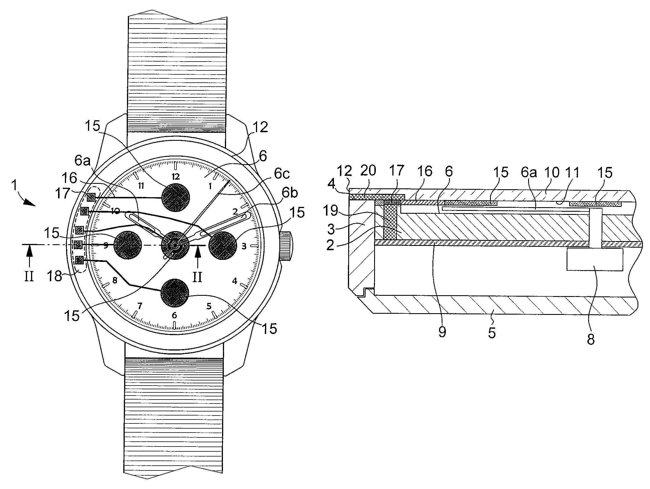 Device for assembling a touch-type crystal on a case