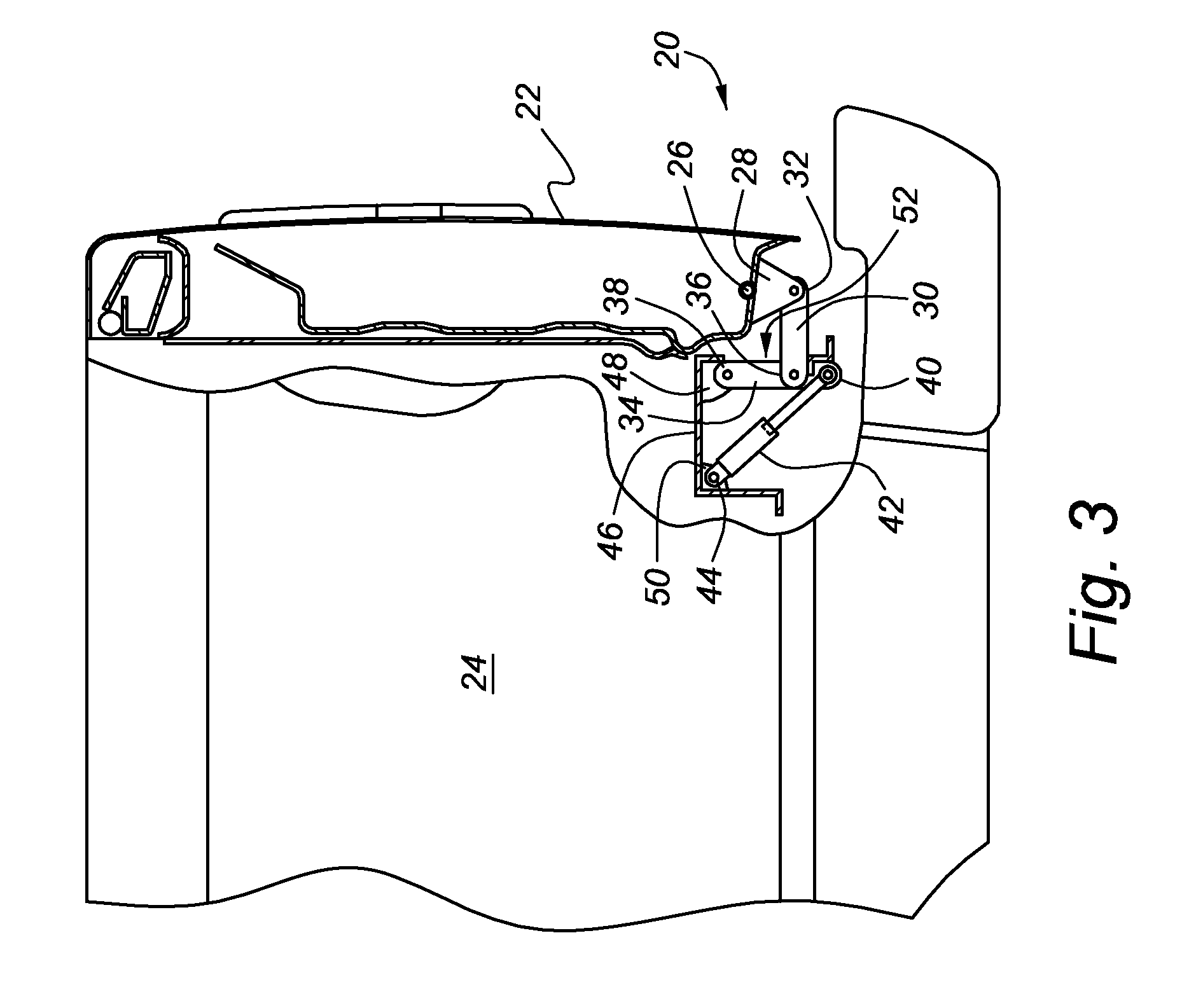 Vehicle tailgate movement assist mechanism using four bar linkage and strut