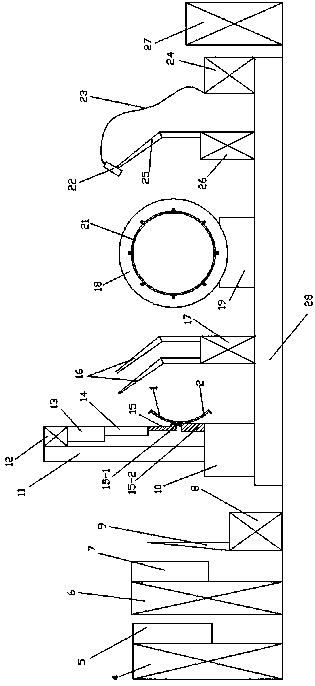 Large splicing type plastic inspection well chamber, forming processing equipment and forming method