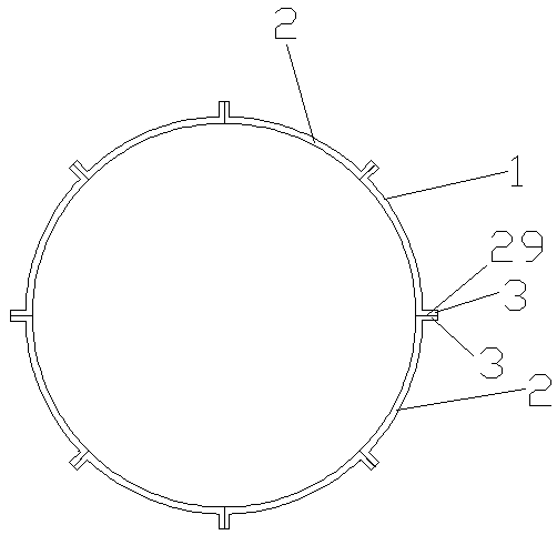 Large splicing type plastic inspection well chamber, forming processing equipment and forming method