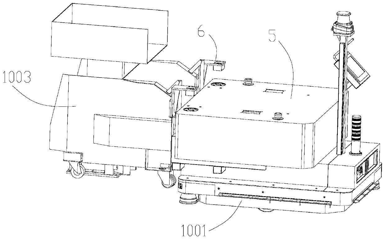 AGV with clamping and holding mechanism and butt joint method thereof