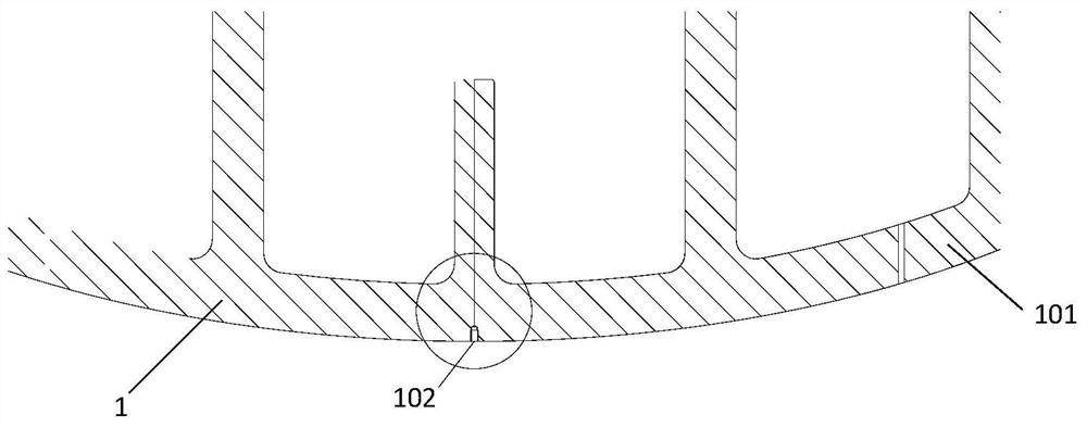 Edge cutting device and method for end socket without turnup