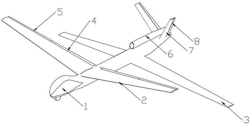 Aerodynamic layout for high altitude long endurance serial wing aircraft by adopting difference of upper and lower dihedral angles