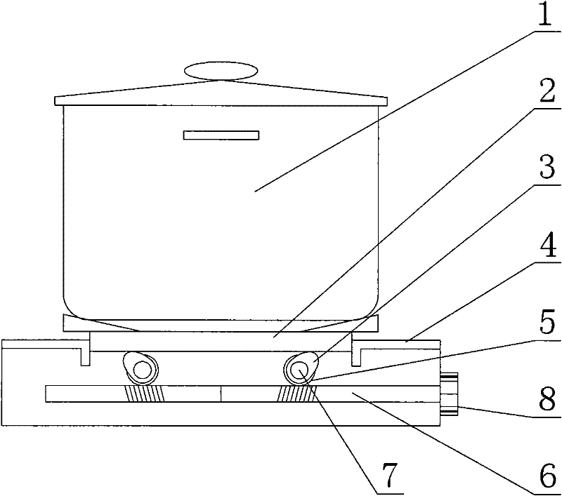 Gas cooker capable of regulating height of bottom of pan by utilizing structure combining worm gear and cam wheel