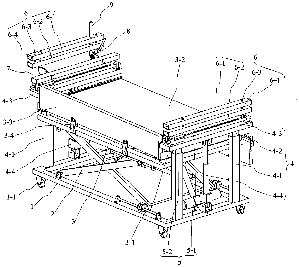 A transfer bed for critically ill patients with carrying function and using method thereof