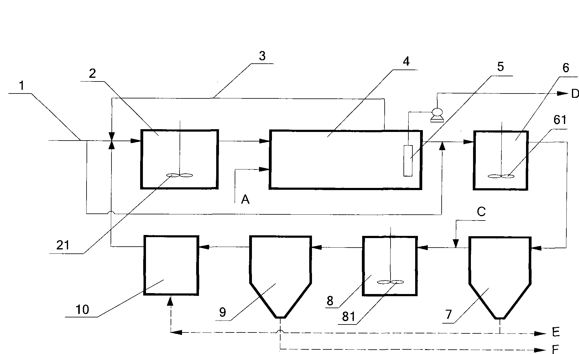Sewage disposal system combining membrane bioreactor and phosphorus recovery and processing method