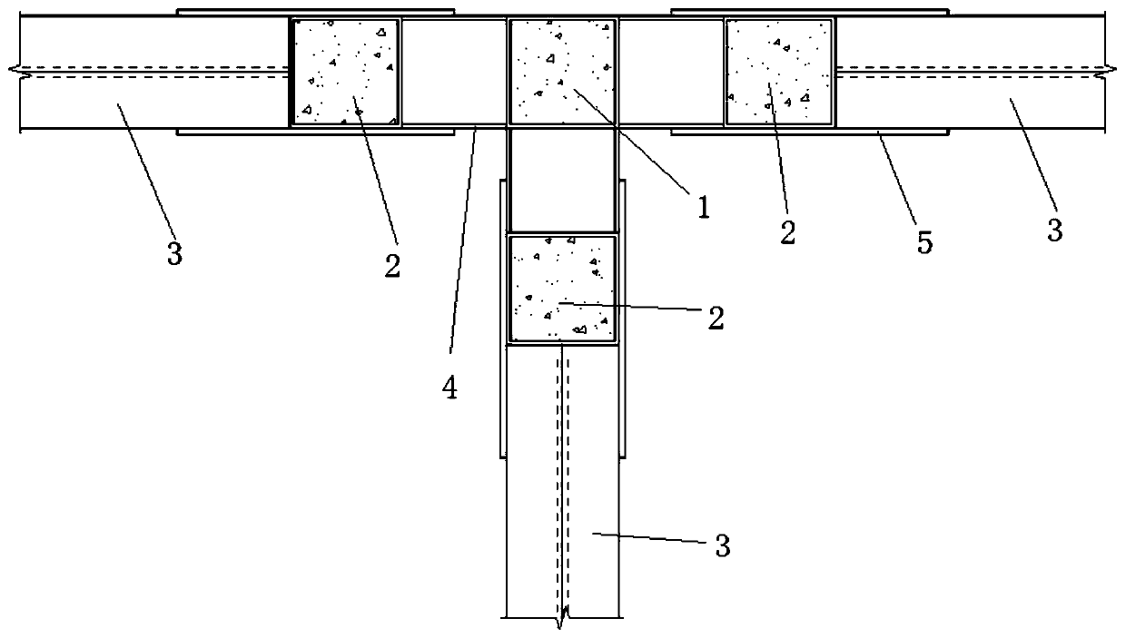 Assembling type concrete-filled steel pipe combined column node area connection structure