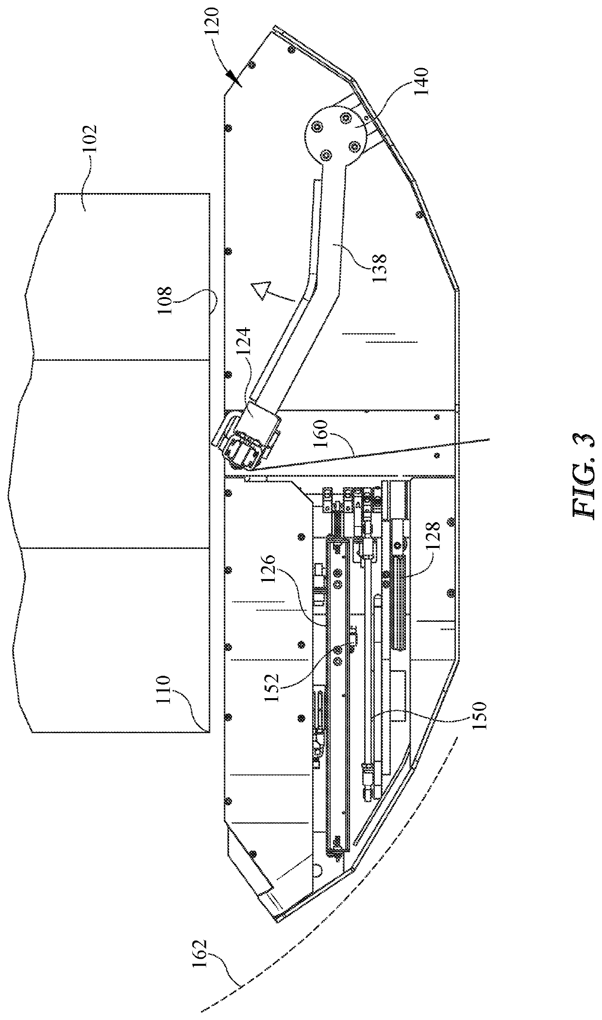 Stretch wrapping machine with packaging material tail treatment